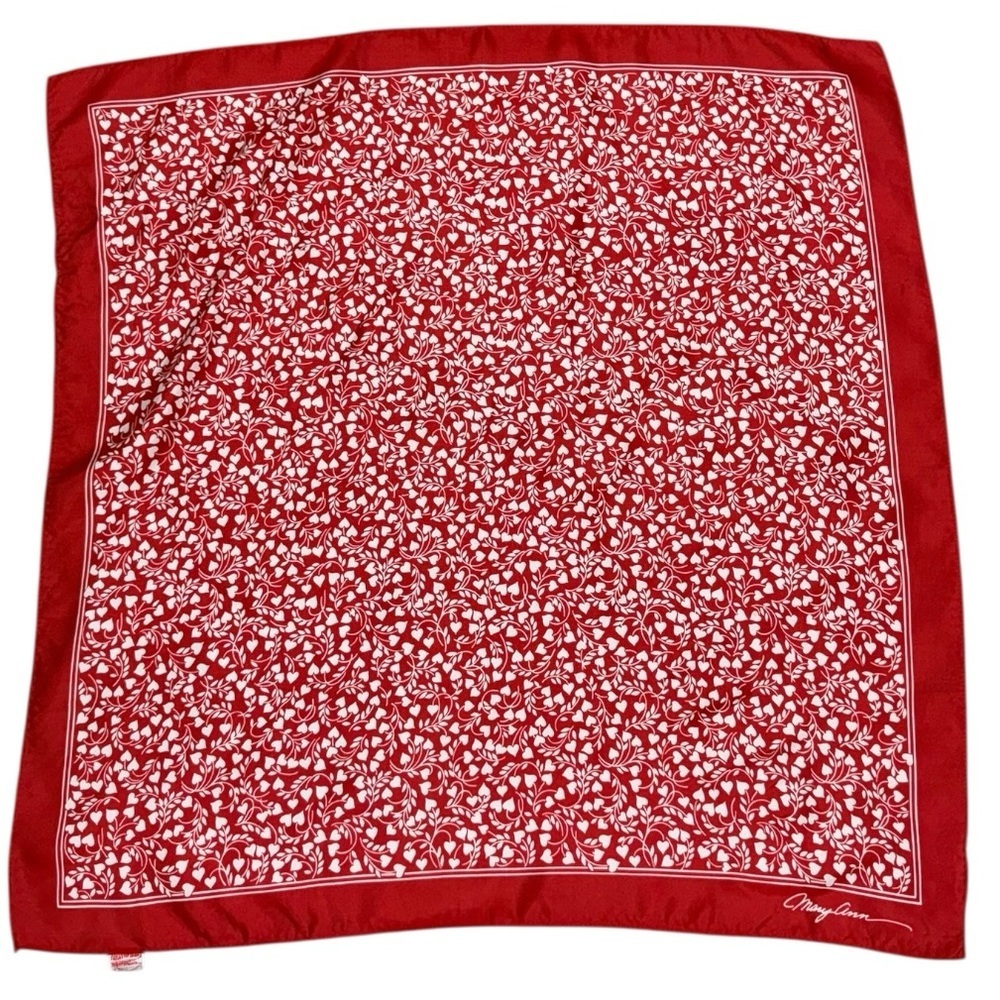 Bundle of 2 Scarves Red Heart Print & Blue Equestrian Horse Bit Square Scarves - Picture 8 of 13